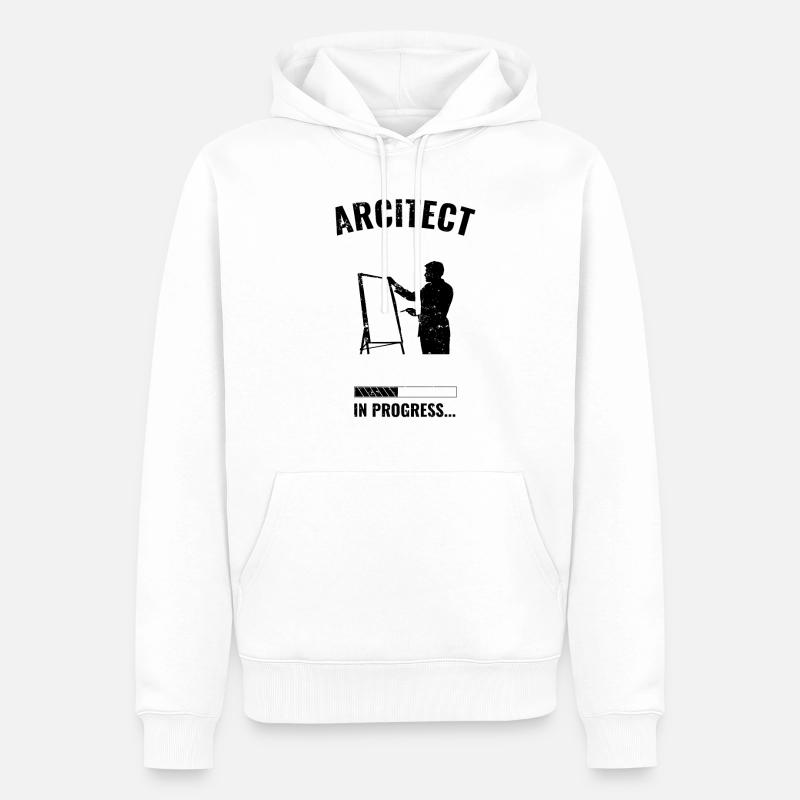 architecte - Sweat à capuche Premium bio Homme - blanc