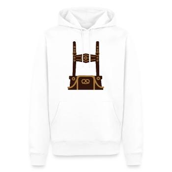 Lederhosen Tracht - Männer Premium Bio Hoodie - Weiß - Vorne - Nico (187cm)