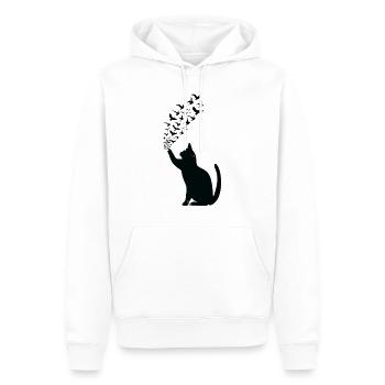 Schwarze Katze - Männer Premium Bio Hoodie - Weiß - Vorne - Nico (187cm)