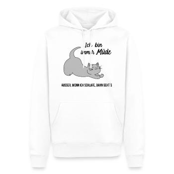 Katzen schlafen Katze Müde Schlaflos Geek Geschenk - Männer Premium Bio Hoodie - Weiß - Vorne - Nico (187cm)