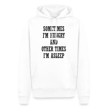 Dictons drôles - Sweat à capuche Premium bio Homme - blanc - Devant - Nico (187cm)