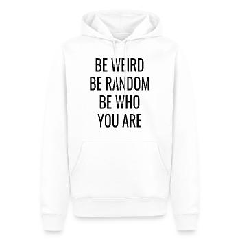 Les énonciations disent bizarre - Sweat à capuche Premium bio Homme - blanc - Devant - Nico (187cm)