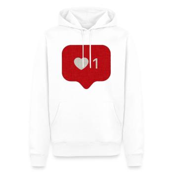 Instagram Like 1 - Men’s Premium Organic Hoodie - white - Front - Nico (187cm)