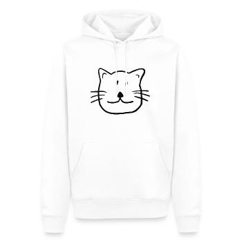 Süße Katze (Zeichnung) #WHITE - Männer Premium Bio Hoodie - Weiß - Vorne - Nico (187cm)
