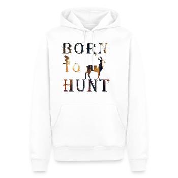 Né pour chasser - Sweat à capuche Premium bio Homme - blanc - Devant - Nico (187cm)