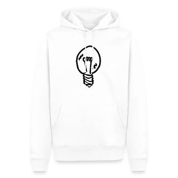 Glühbirne #IDEE (Schwarz) - Männer Premium Bio Hoodie - Weiß - Vorne - Nico (187cm)
