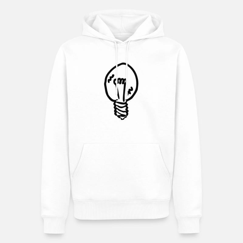 Ampoule #IDEE (Noir) - Sweat à capuche Premium bio Homme - blanc