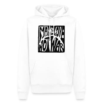 Make Love. Not War. (Schwarz) - Männer Premium Bio Hoodie - Weiß - Vorne - Nico (187cm)
