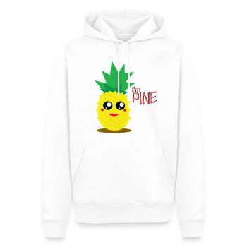 Ananas drôle - Sweat à capuche Premium bio Homme - blanc - Devant - Nico (187cm)
