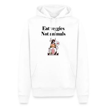Vegan Vache Vaches Vegan Vegan - Sweat à capuche Premium bio Homme - blanc - Devant - Nico (187cm)