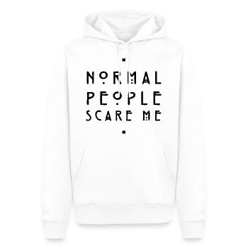 normal people scare me - Männer Premium Bio Hoodie - Weiß - Vorne - Nico (187cm)