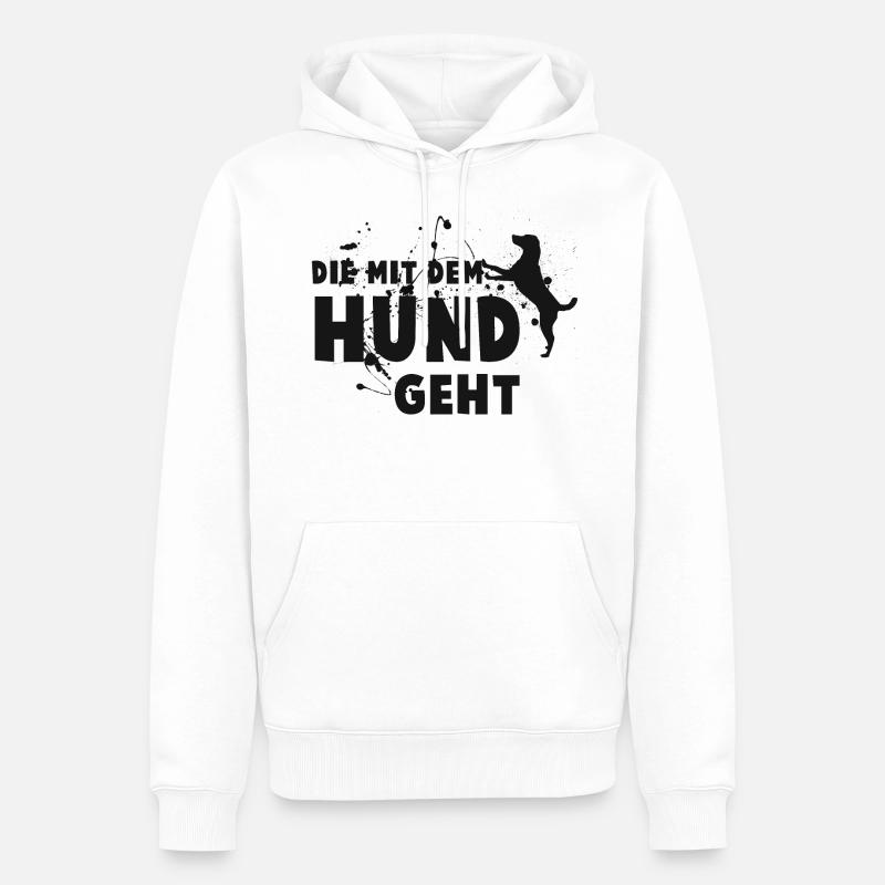 Le chien va - déclaration - Sweat à capuche Premium bio Homme - blanc