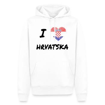 Liebe zu Kroatien - Männer Premium Bio Hoodie - Weiß - Vorne - Nico (187cm)