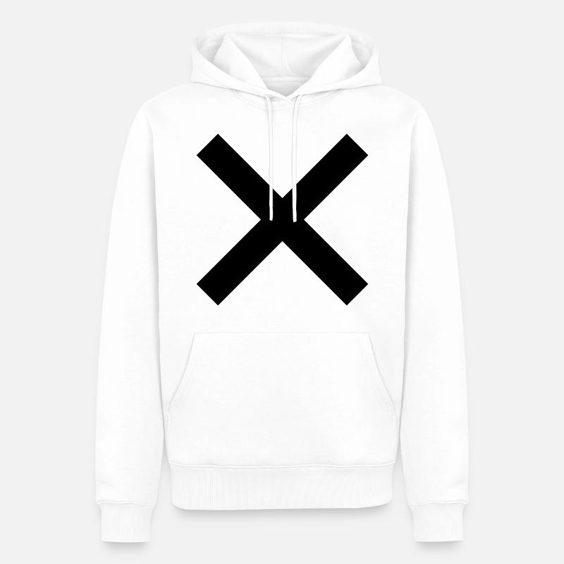 Croix - Sweat à capuche Premium bio Homme - blanc