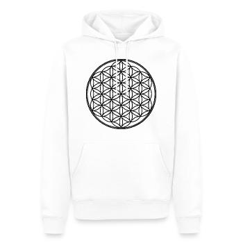 Fleur de vie noir - Sweat à capuche Premium bio Homme - blanc - Devant - Nico (187cm)
