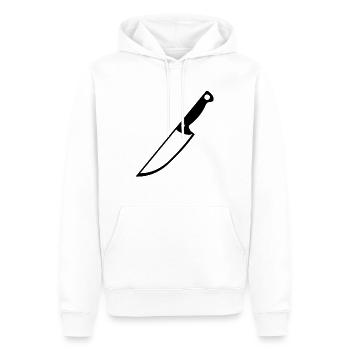 conception de couteau - Sweat à capuche Premium bio Homme - blanc - Devant - Nico (187cm)