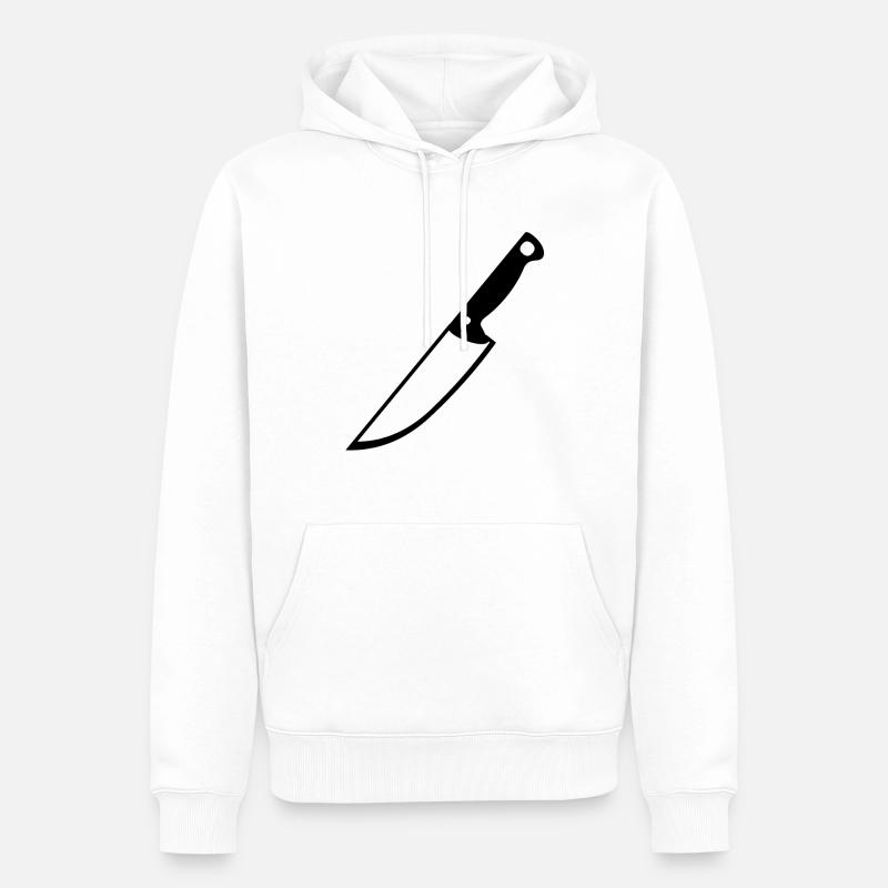 Messerdesign - Männer Premium Bio Hoodie - Weiß