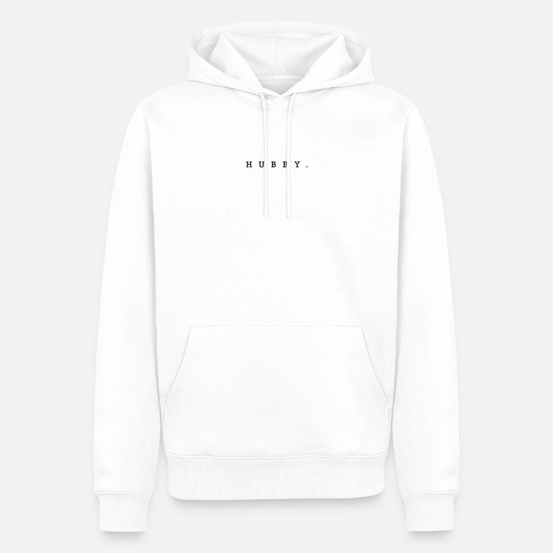 HUBBY. - CLASSIC DESIGN - Männer Premium Bio Hoodie - Weiß