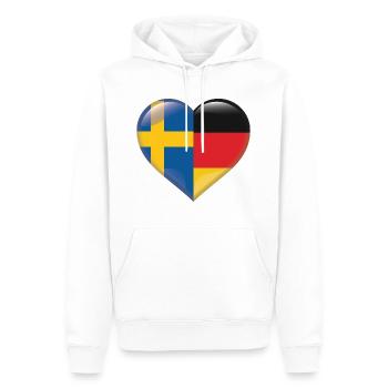 Coeur Drapeau Suède Allemagne Cadeau allemand - Sweat à capuche Premium bio Homme - blanc - Devant - Nico (187cm)