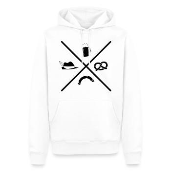 Brezel Bier Hut Wurst Geschenk Bayern - Männer Premium Bio Hoodie - Weiß - Vorne - Nico (187cm)