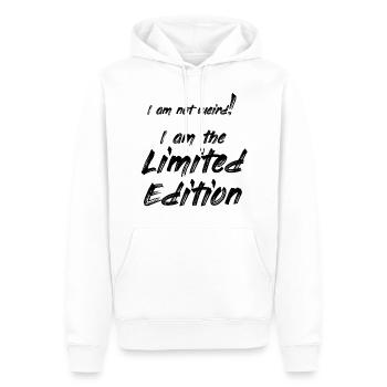 not weird -> Limited Edition - Men’s Premium Organic Hoodie - white - Front - Nico (187cm)