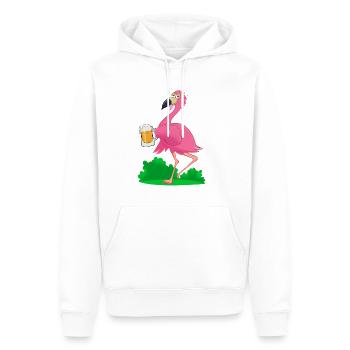 Le flamant ivrogne - Sweat à capuche Premium bio Homme - blanc - Devant - Nico (187cm)