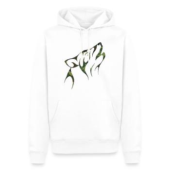Loup Camouflage Animal Nature Wilderness Predator Shirt - Sweat à capuche Premium bio Homme - blanc - Devant - Nico (187cm)