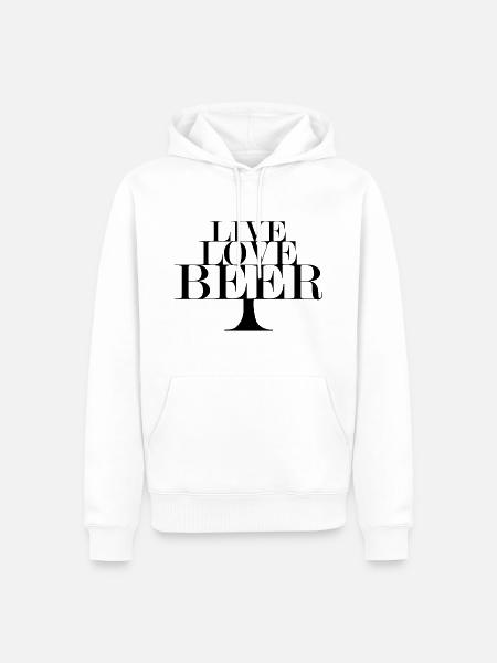 Live Love Beer - Men’s Premium Organic Hoodie - white