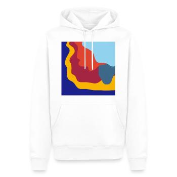 Illusion d'optique colorée - Sweat à capuche Premium bio Homme - blanc - Devant - Nico (187cm)