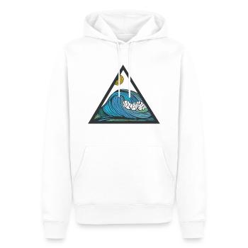 art de vague - ligne - Sweat à capuche Premium bio Homme - blanc - Devant - Nico (187cm)