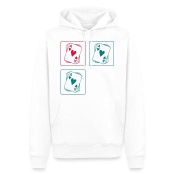 Poker Karten - Männer Premium Bio Hoodie - Weiß - Vorne - Nico (187cm)
