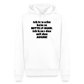 Spruch kein Mittelfinger hab Augen - Männer Premium Bio Hoodie - Weiß - Vorne - Nico (187cm)