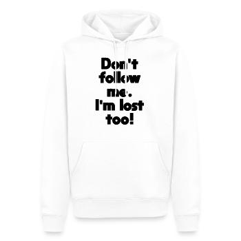 Dis Ne me suis pas - Sweat à capuche Premium bio Homme - blanc - Devant - Nico (187cm)