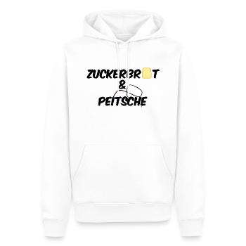 Zuckerbrot und Peitsche - Lob Tadel Sprichwort - Männer Premium Bio Hoodie - Weiß - Vorne - Nico (187cm)