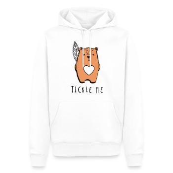Tickle Me cute Bear Ilustration Gift Men Women - Männer Premium Bio Hoodie - Weiß - Vorne - Nico (187cm)