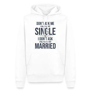 Single - Männer Premium Bio Hoodie - Weiß - Vorne - Nico (187cm)