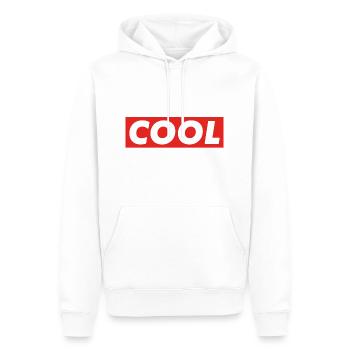 Cool - Boxlogo (Cool Bogo) - Männer Premium Bio Hoodie - Weiß - Vorne - Nico (187cm)