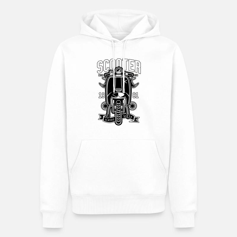 Scooter classique - Sweat à capuche Premium bio Homme - blanc