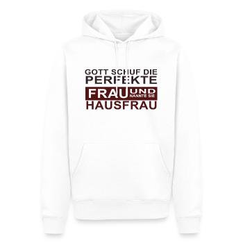 Hausfrau - Männer Premium Bio Hoodie - Weiß - Vorne - Nico (187cm)