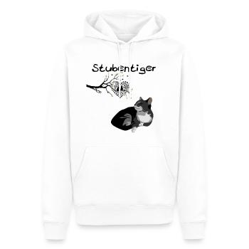 Stubentiger - Romantischer Katzenliebhaber - Männer Premium Bio Hoodie - Weiß - Vorne - Nico (187cm)