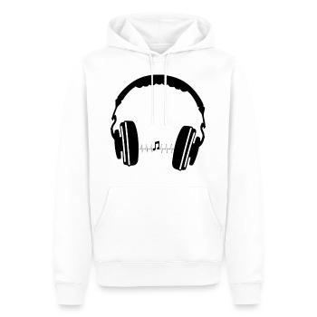 Seule la musique passe par ta tête - Sweat à capuche Premium bio Homme - blanc - Devant - Nico (187cm)