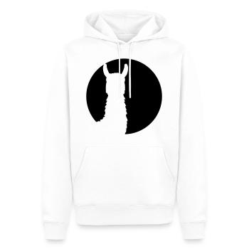 logo rund kreis silhouette schwarz umriss lama kam - Männer Premium Bio Hoodie - Weiß - Vorne - Nico (187cm)
