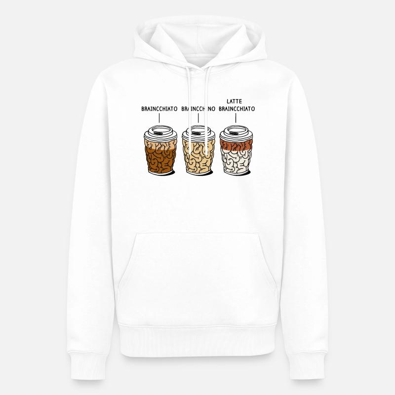 Brain mug coffees gift - Men’s Premium Organic Hoodie - white