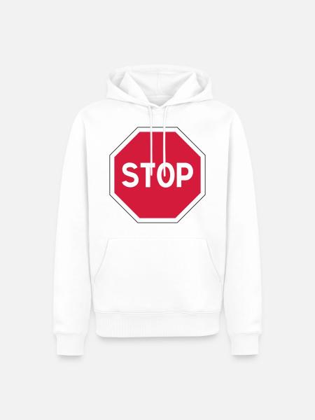 stop sign - Men’s Premium Organic Hoodie - white