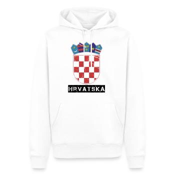 Croatia Hrvatska Design - Men’s Premium Organic Hoodie - white - Front - Nico (187cm)