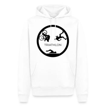 triathlon - Sweat à capuche Premium bio Homme - blanc - Devant - Nico (187cm)