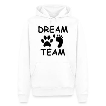 Dream Team. Hunde Liebhaber Geschenkidee - Männer Premium Bio Hoodie - Weiß - Vorne - Nico (187cm)