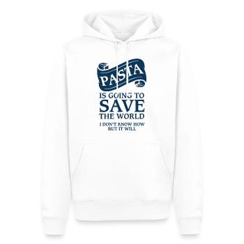 Nouilles de pâtes - Sweat à capuche Premium bio Homme - blanc - Devant - Nico (187cm)