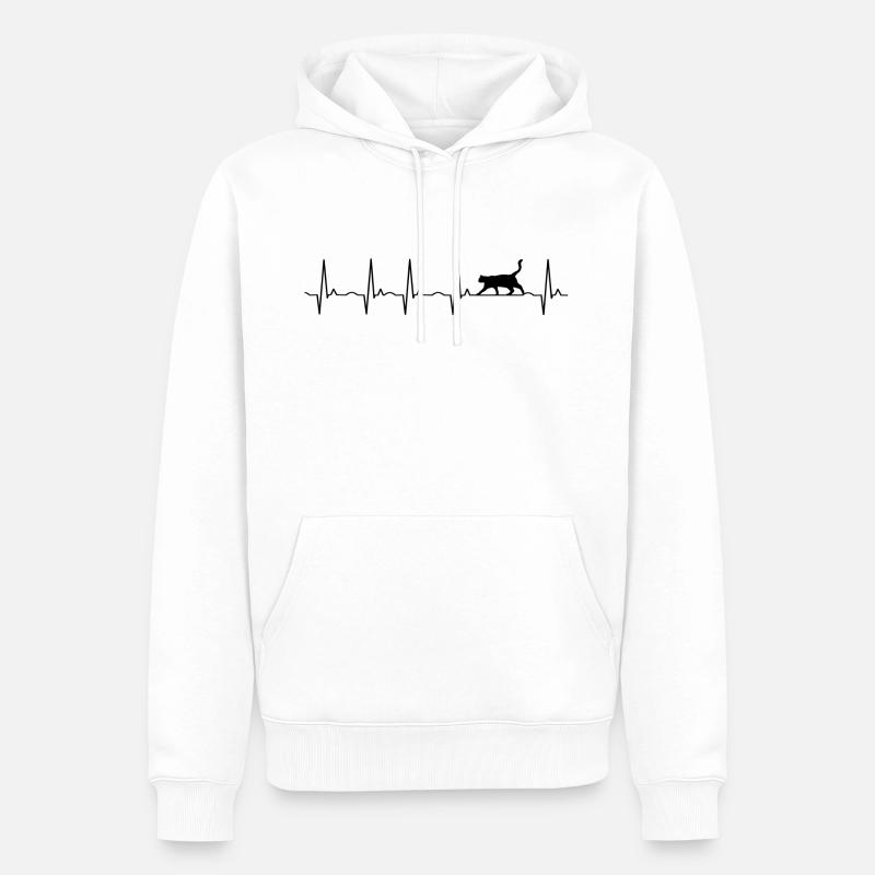 chat - Sweat à capuche Premium bio Homme - blanc