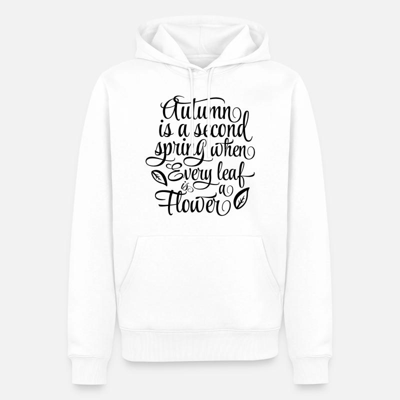 Autumn Fall Leaf Gift - Männer Premium Bio Hoodie - Weiß